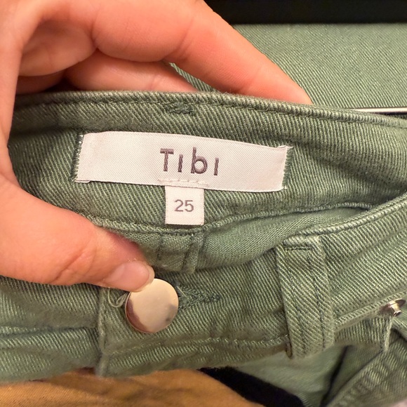 Tibi Brandcusi green barrel leg jeans, size 25 - Picture 7 of 7